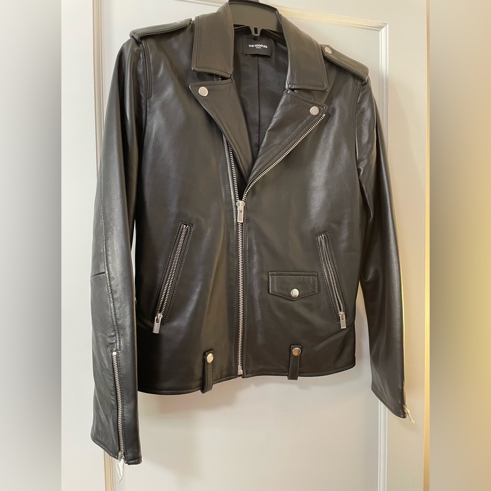 Kooples black leather jacket
